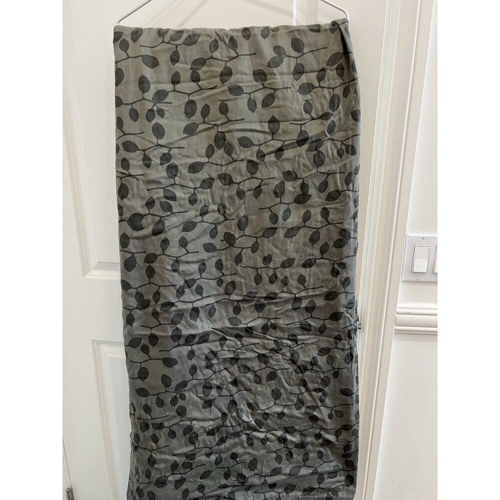 2 Pc Calvin Klein Leaves Queen Duvet +1 Sham Reversible Army Green Combed Cotton